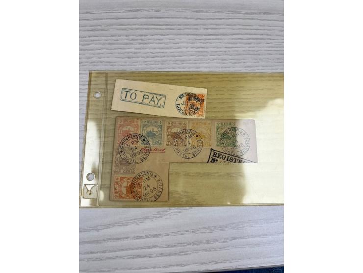 including Shanghai, Chefoo, Chungking, Kewkiang. Mostly Shanghai LPO stamps. Plus two pieces. Large quantity. Please view.